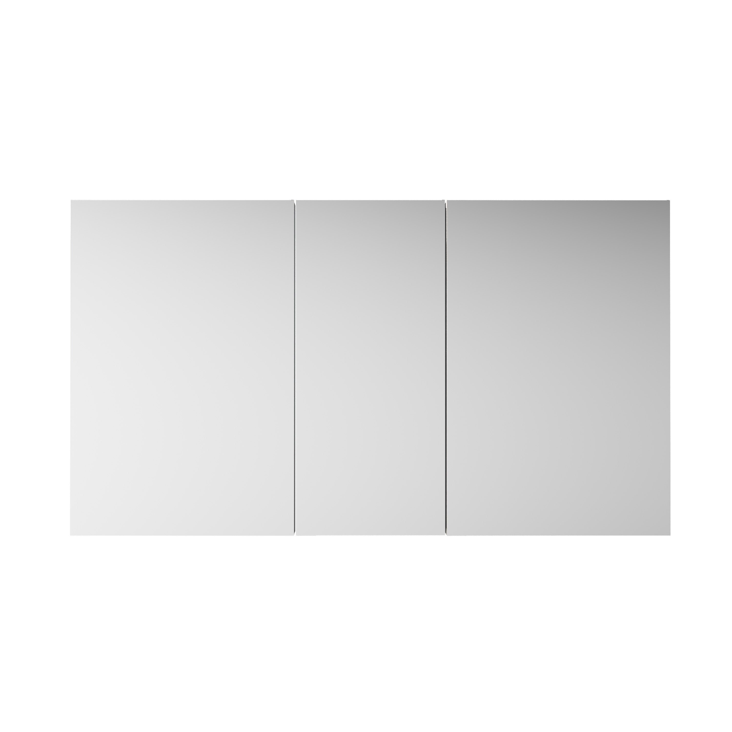 64 in. ×36 in. Copper-Free Tri-Views Mirror Medicine Cabinet with Adjustable Shelves and 3 Doors