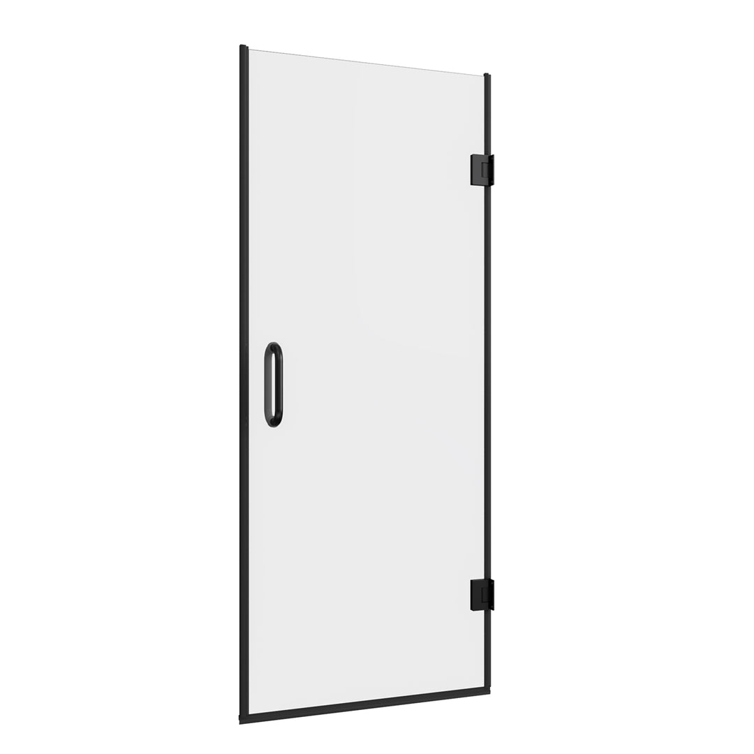 30'' W x 72'' H Frameless Shower Door in Black with Clear Glass