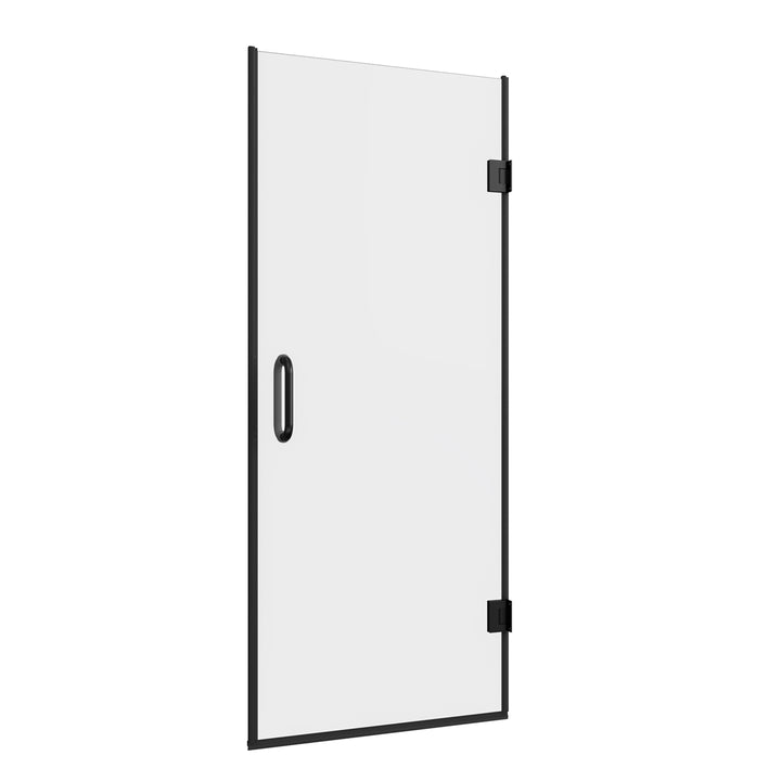 30'' W x 72'' H Frameless Shower Door in Black with Clear Glass