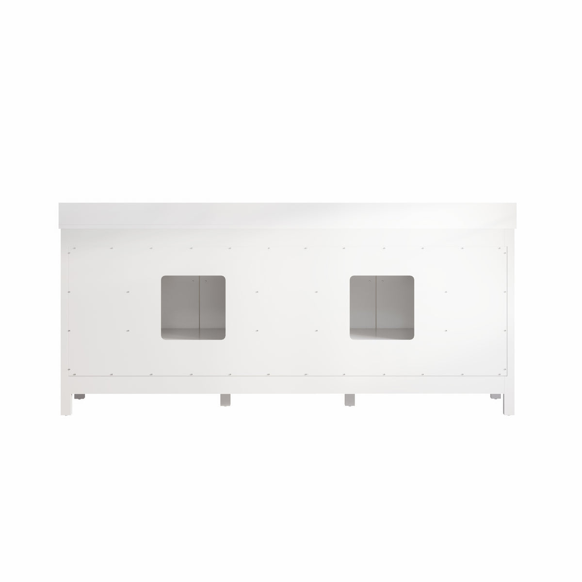 84 Inch Freestanding Solid Wood Bathroom Vanity with Pure White Quartz Countertop, 4 Soft-Close Doors & 11 Dovetail Drawers, White