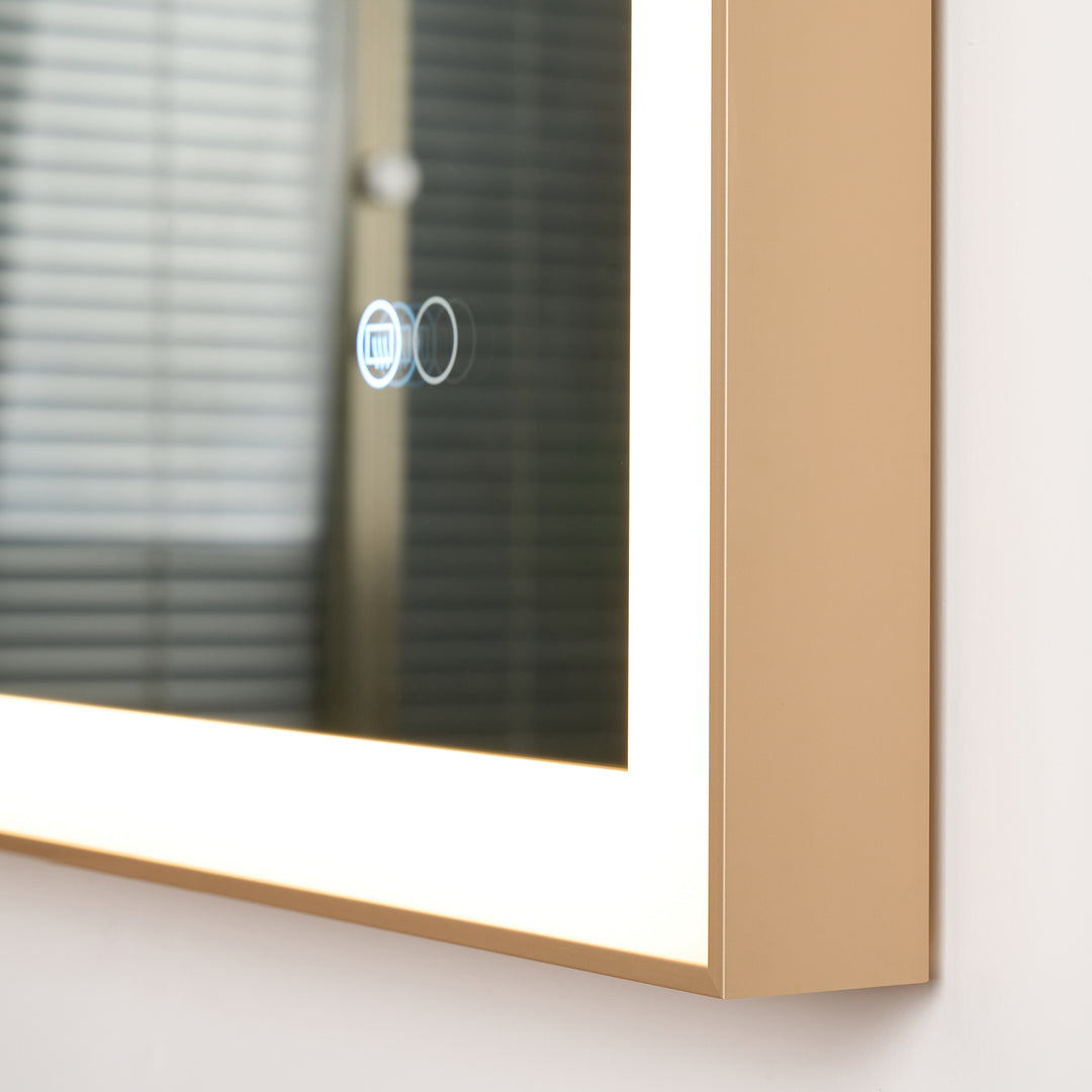 40 in. W x 32 in. H Aluminium Framed Rectangular LED Light Bathroom Vanity Mirror