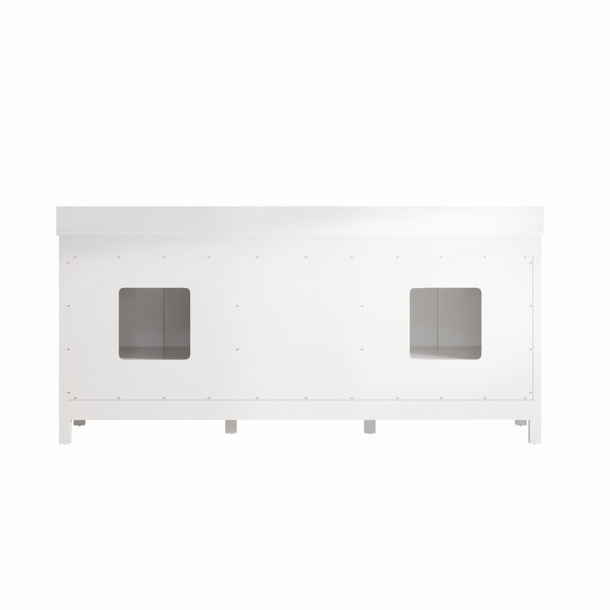 80 Inch Freestanding Solid Wood Bathroom Vanity with Pure White Quartz Countertop, 4 Soft-Close Doors & 5 Dovetail Drawers, White
