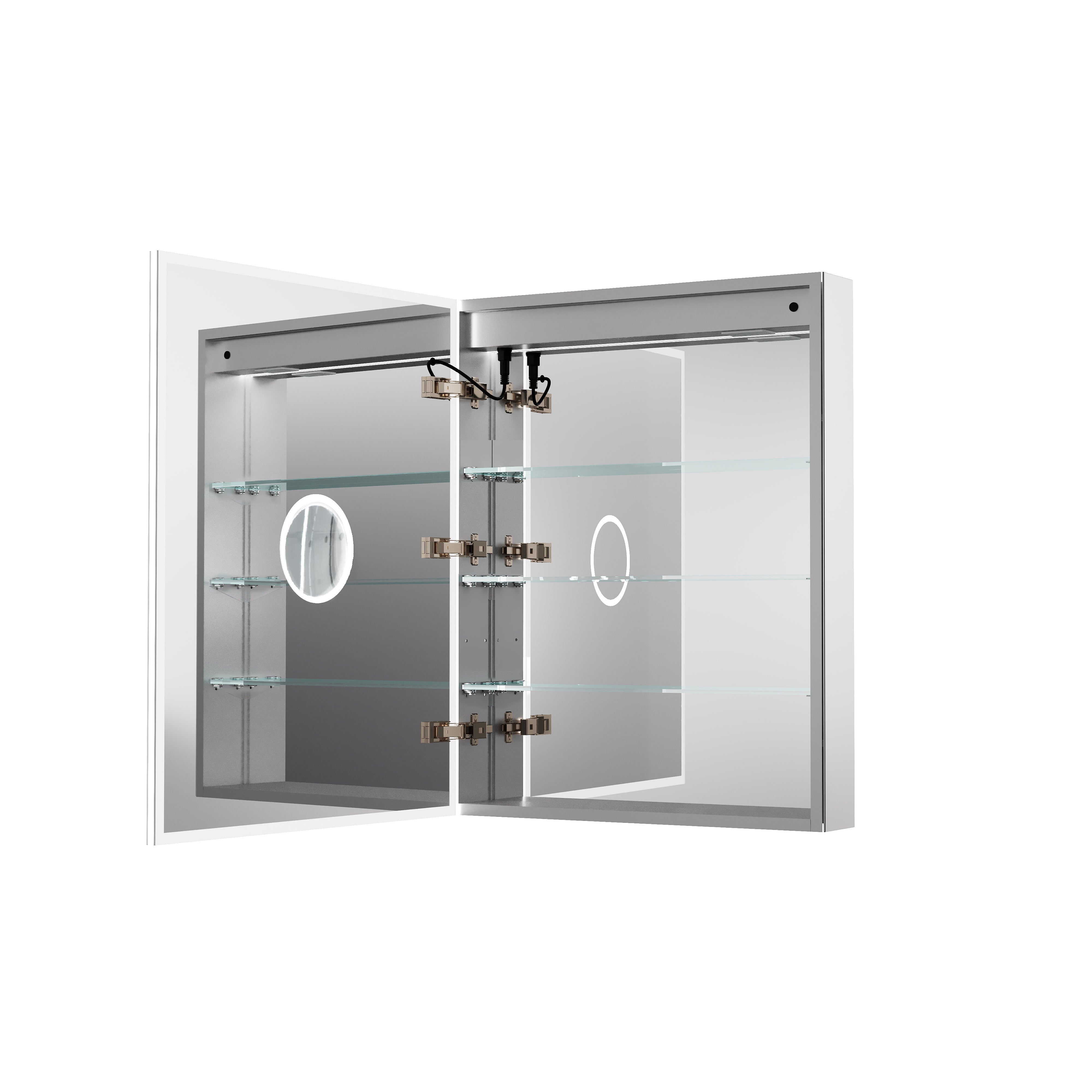 24 in. x 30 in. Upgraded Recessed/Surface Mount Left LED Medicine Cabinet with 3X Magnifier Glass Mirror