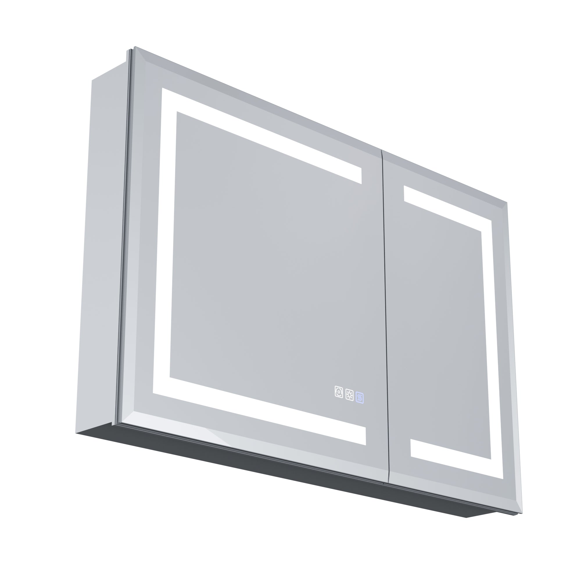 36 in. x 24 in. Aluminum Beveled Edge LED Medicine Cabinet, Recessed/Surface Mount