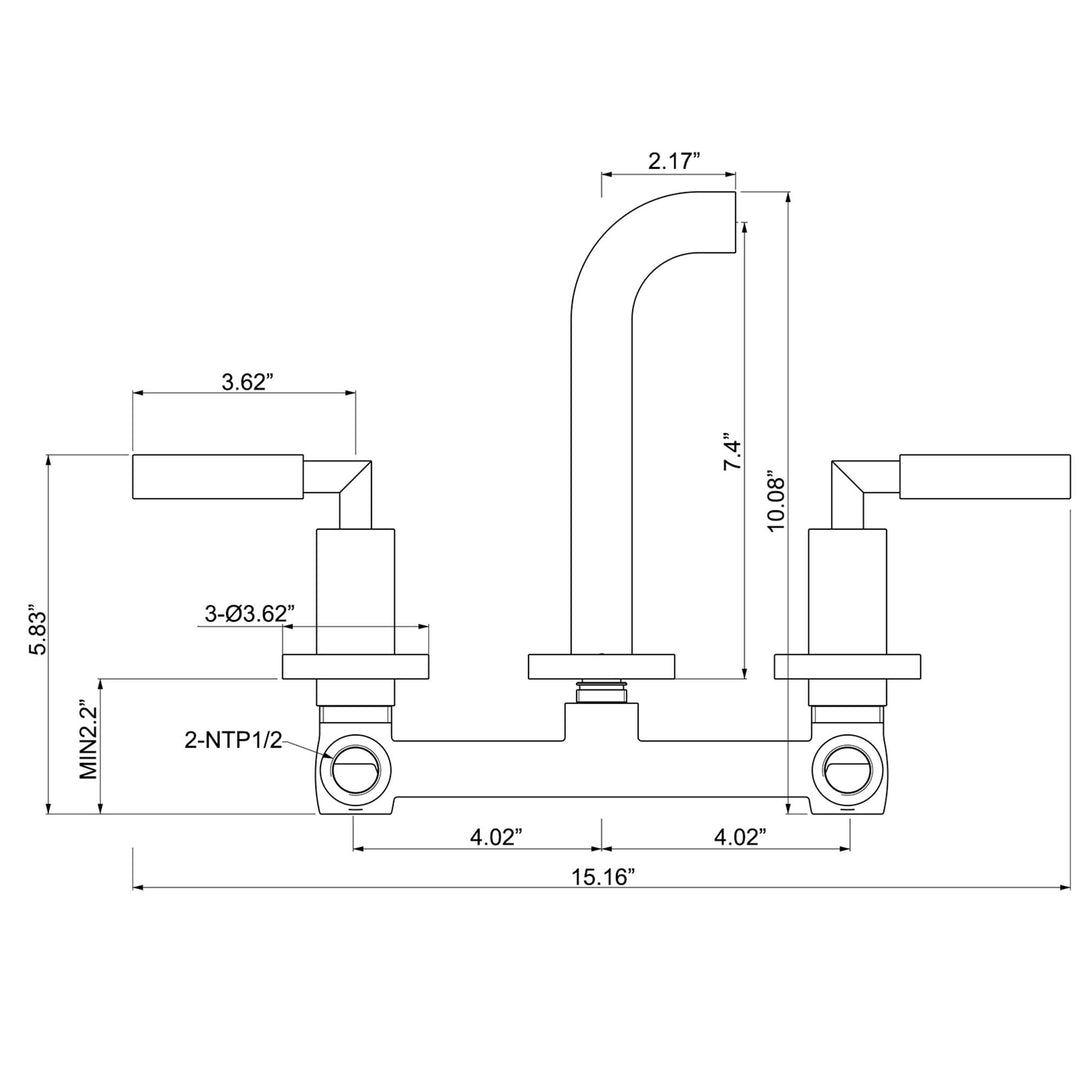 Wall Mounted Two Handles 3 Holes Best Bathroom Faucet