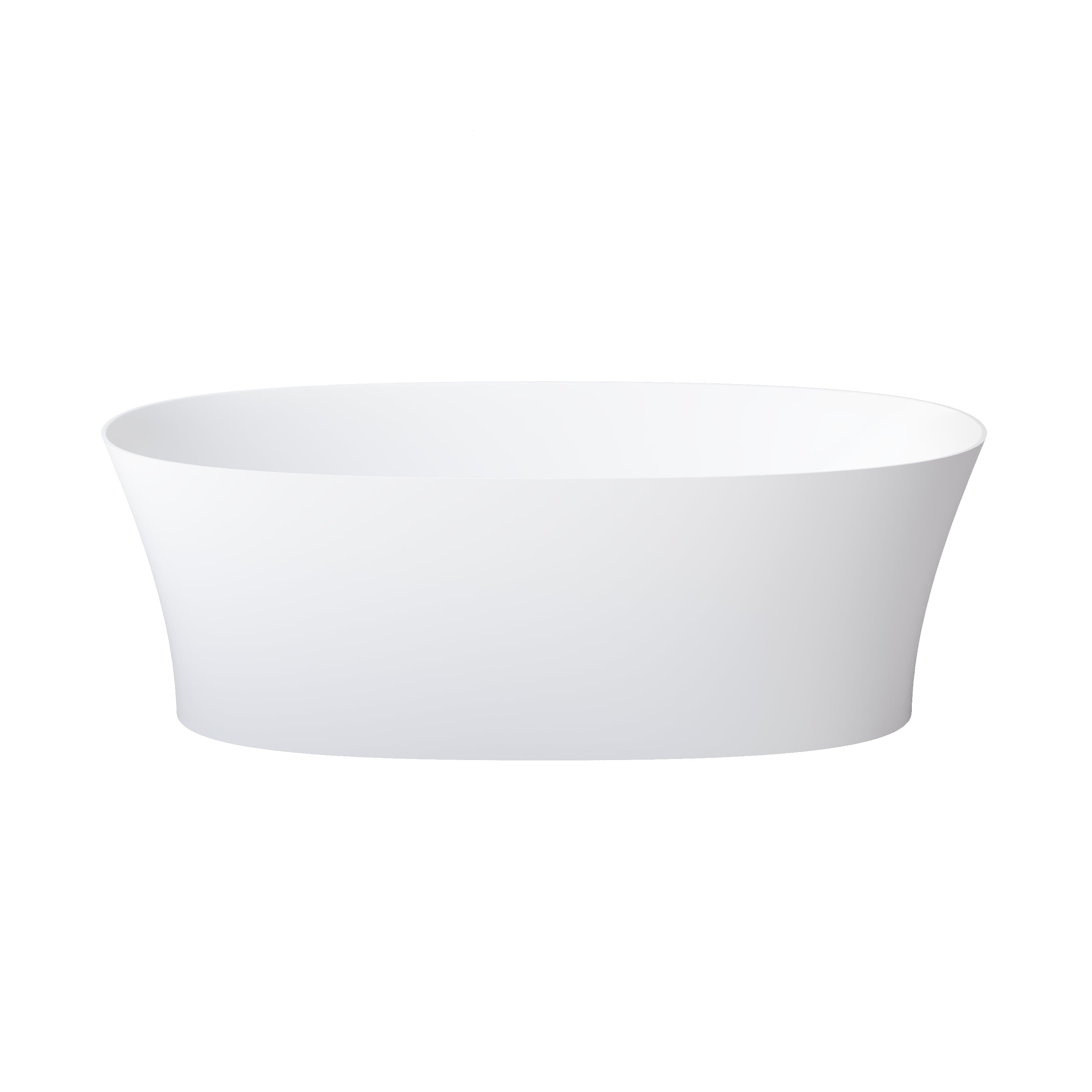 67" Matte White Freestanding Solid Surface Bathtub with Overflow and Drain, 74 Gallons