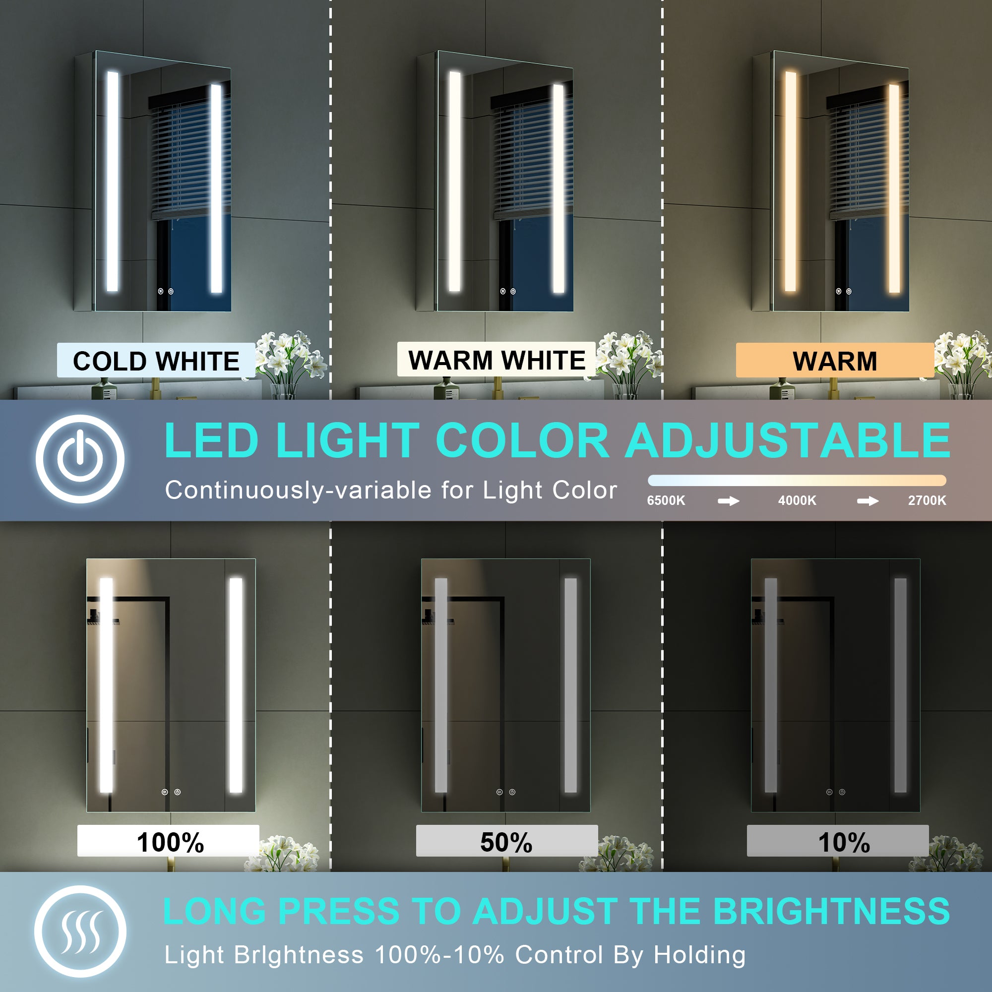 20 in. x 30 in. LED Lighted Surface/Recessed Mount Mirror Medicine Cabinet with Outlet Right Side