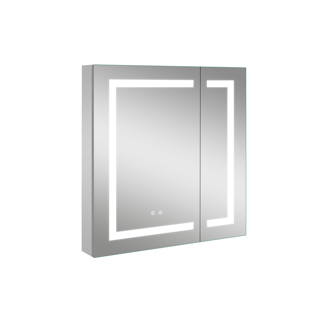36" x 30" LED Lighted Surface/Recessed Mount Aluminum Mirror Medicine Cabinet Anti-Fog Dimmable with Outlet