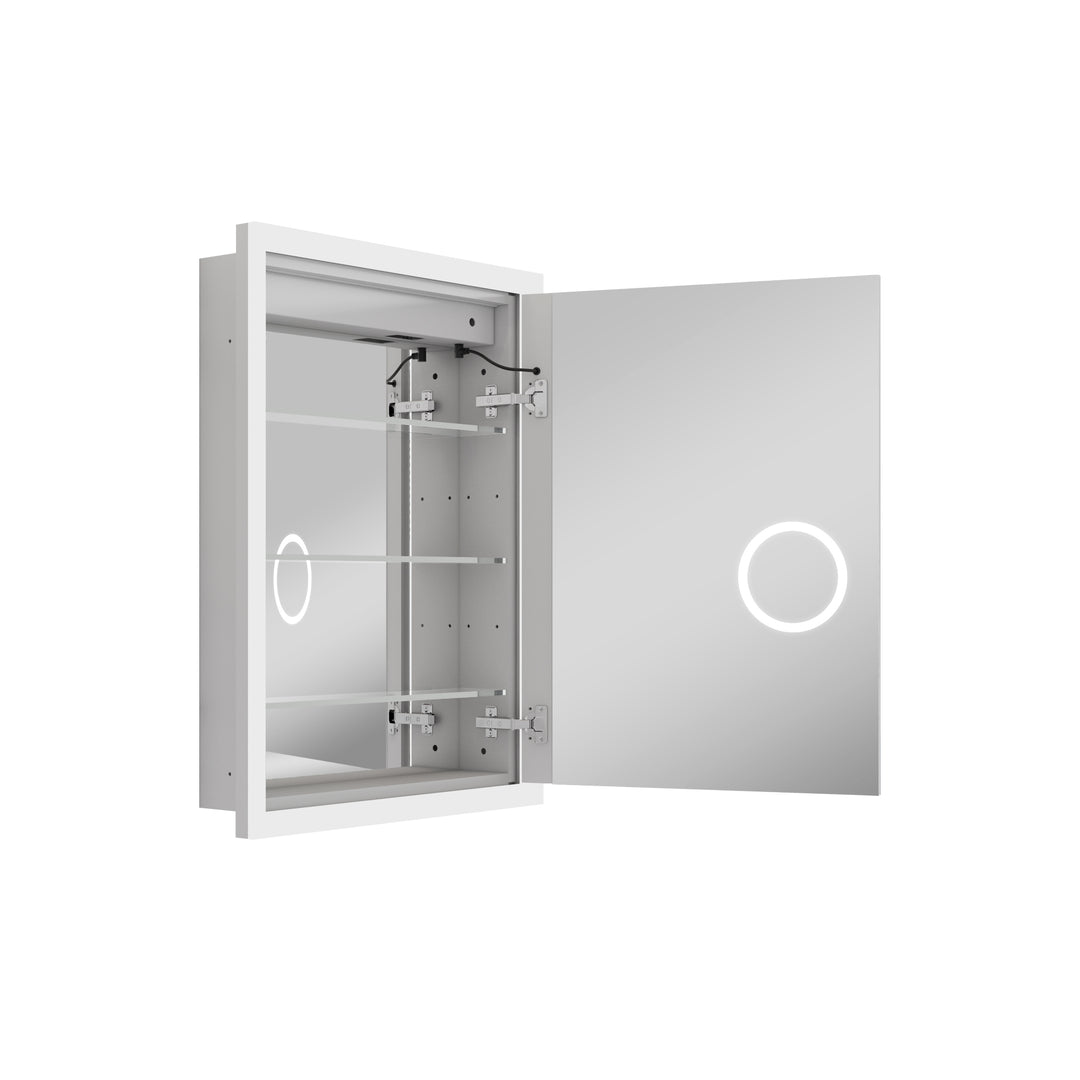 24 in.  x 32 in.  Lighted LED Fog Free Surface/Recessed Mount Silver Mirrored Soft Close Right Medicine Cabinet