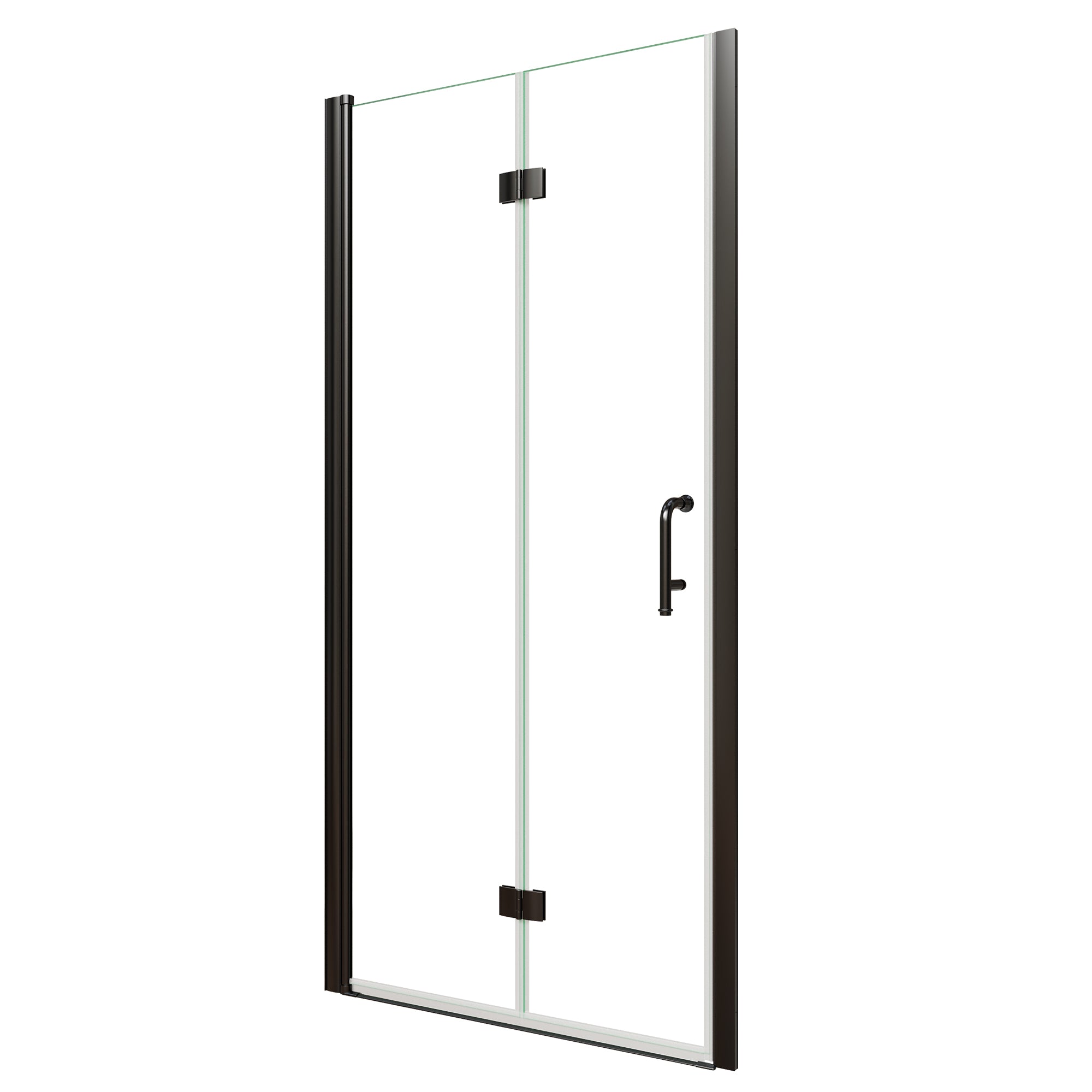 36-38 in. W x 72 in. H Modern Semi-Frameless 1/4 in. Tempered Glass Bifold Pivot Shower Door with Reversible Installation, Matte Black