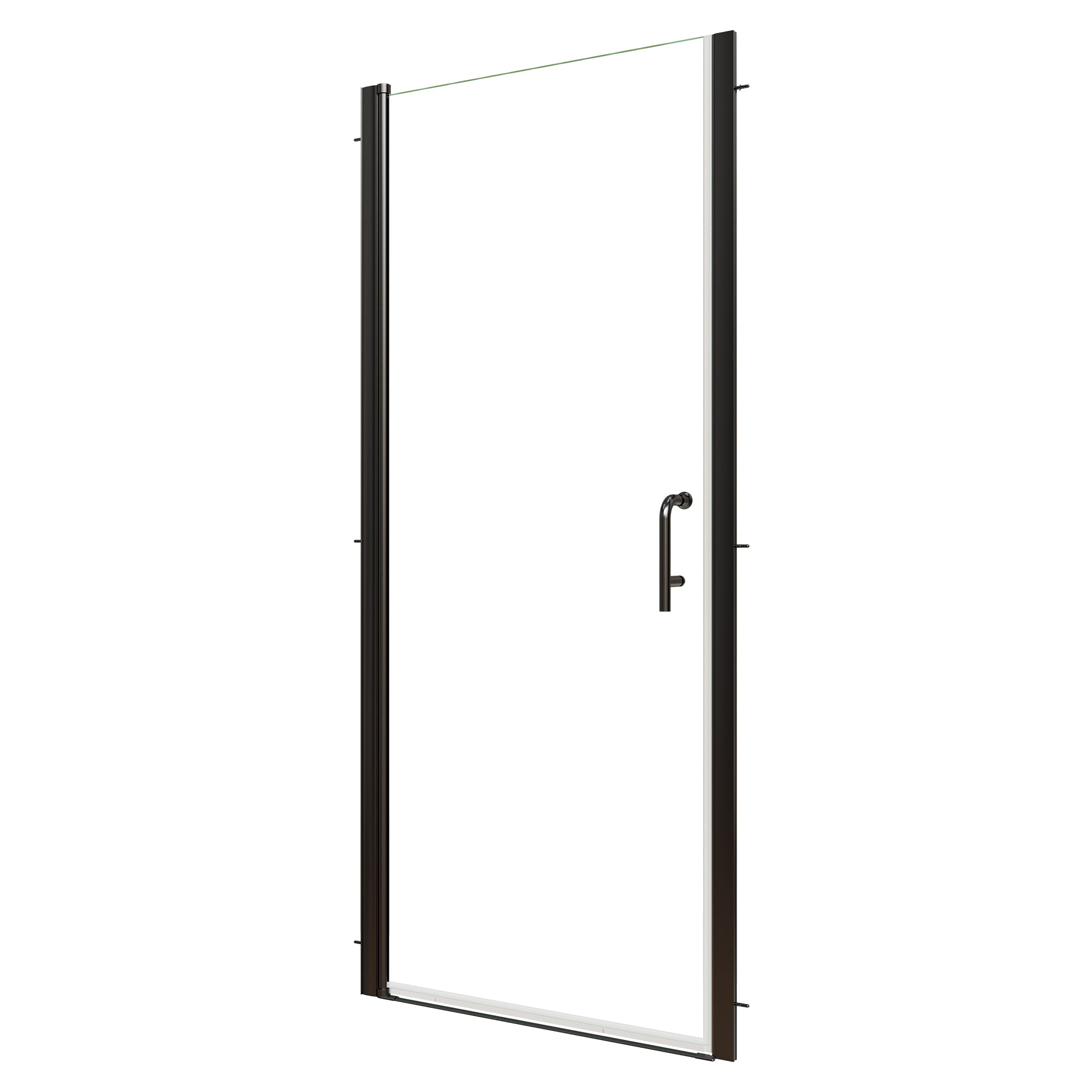 32-34 in. W x 72 in. H Semi-Frameless Pivot Shower Door with 1/4 in SGCC Tempered Glass, Reversible Installation, Matte Black
