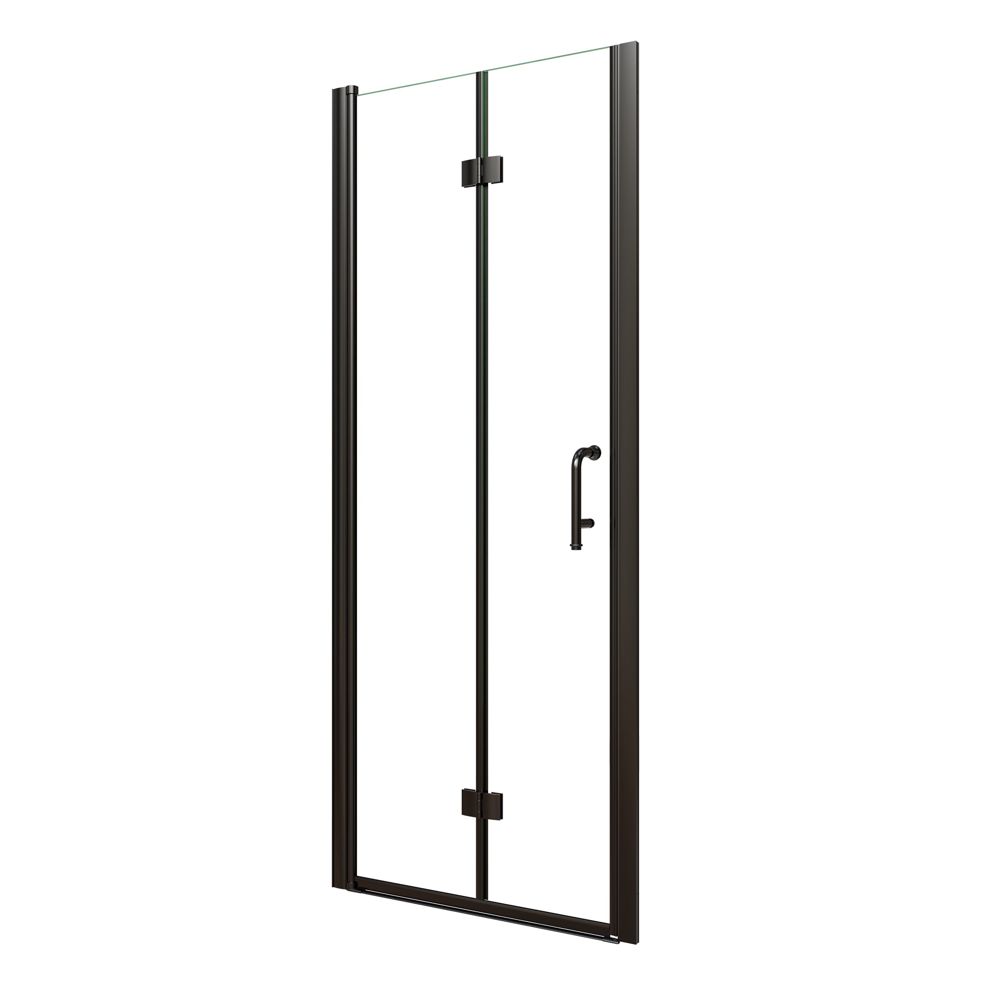 30-32 in. W x 72 in. H Modern Semi-Frameless 1/4 in. Tempered Glass Bifold Pivot Shower Door with Reversible Installation, Matte Black
