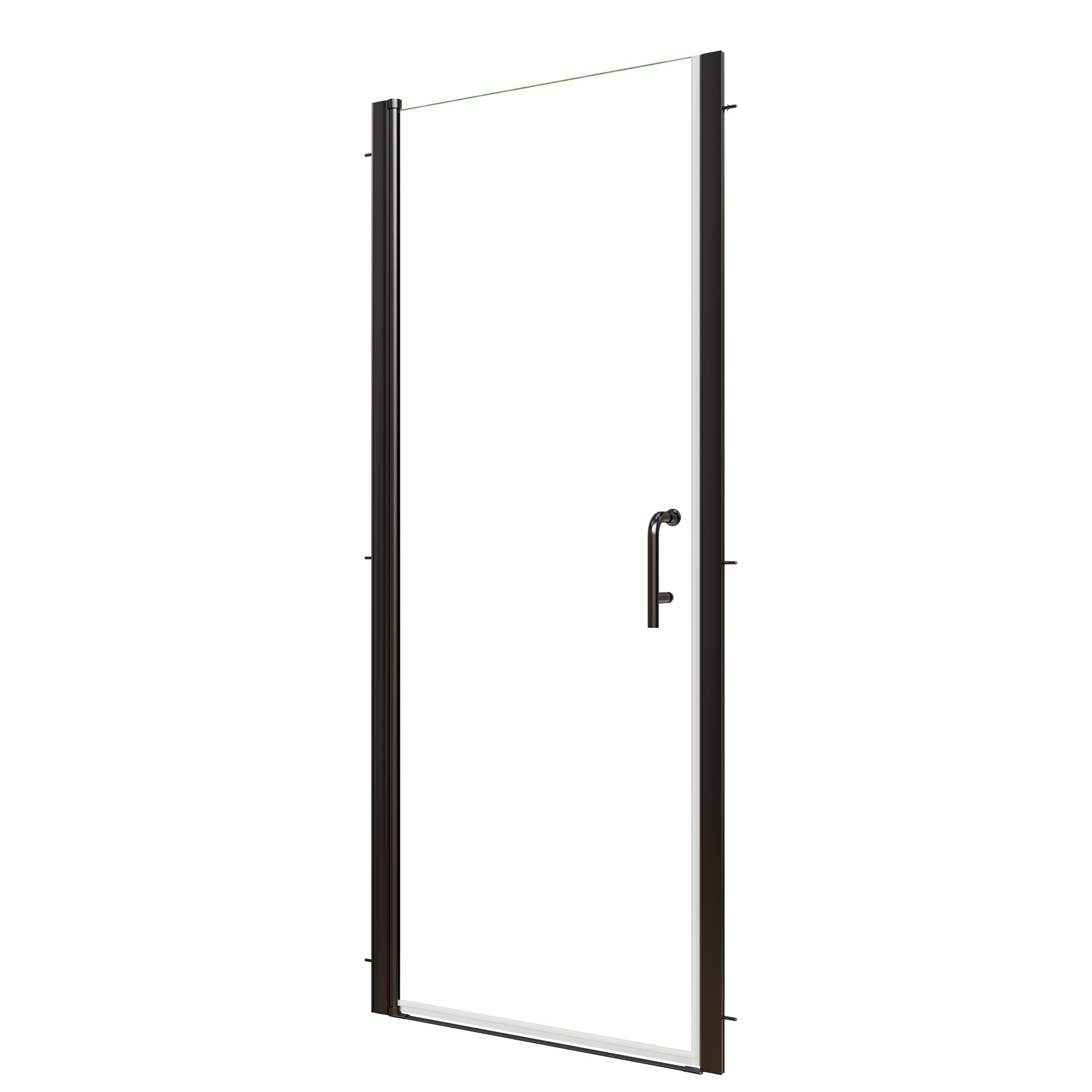 30-32 in. W x 72 in. H Semi-Frameless Pivot Shower Door with 1/4 in SGCC Tempered Glass, Reversible Installation, Matte Black