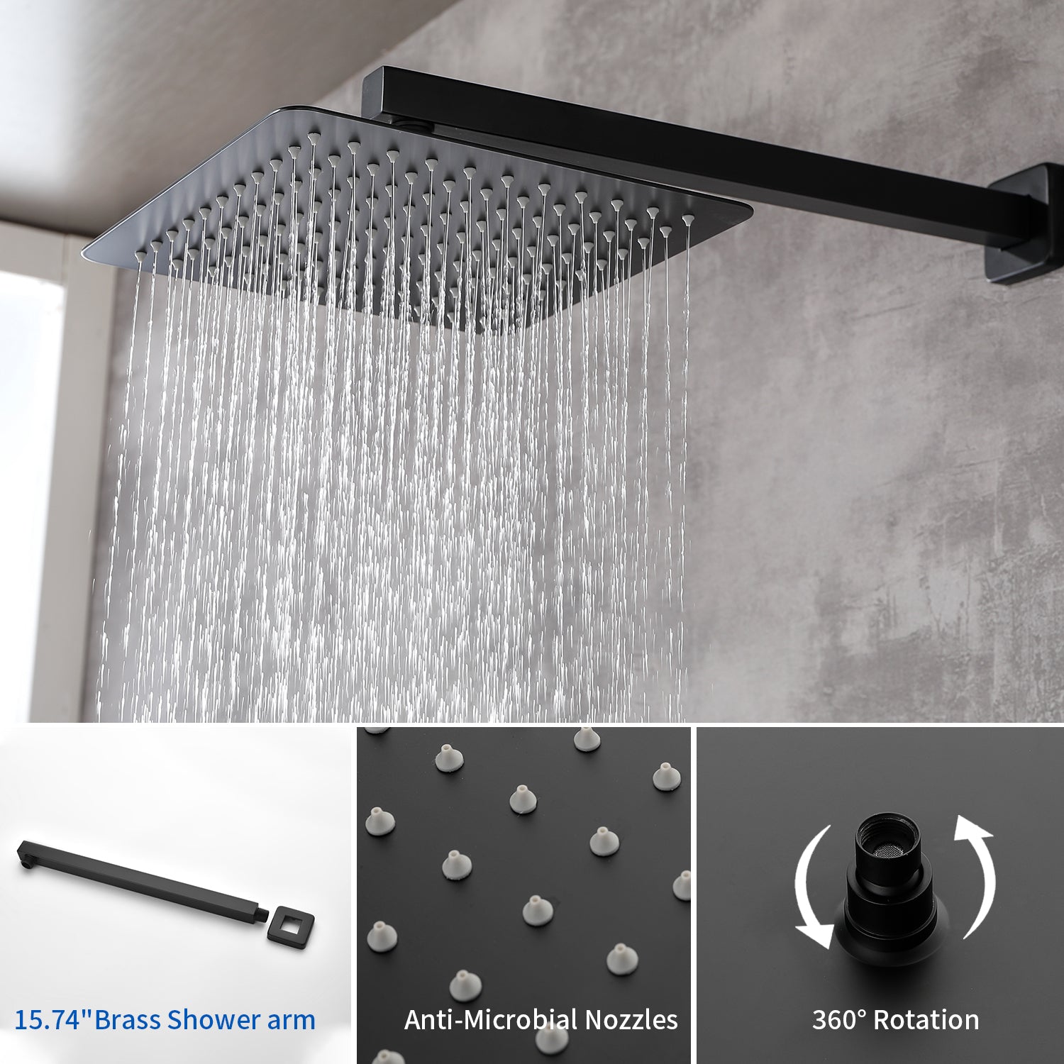 10 inch Tub Shower Faucst Set Shower System with Waterfall Tub Spout Shower Faucet Set Trim Kit with Rough in Valve Shower Tub Kit