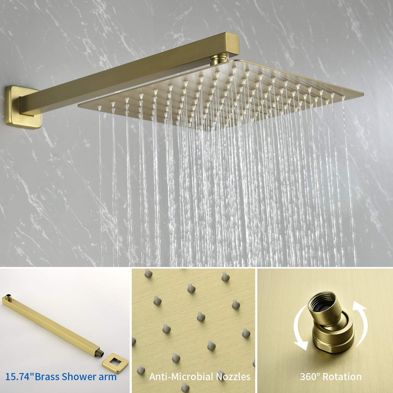 10 inch Tub Shower Faucst Set Shower System with Waterfall Tub Spout Shower Faucet Set Trim Kit with Rough in Valve Shower Tub Kit