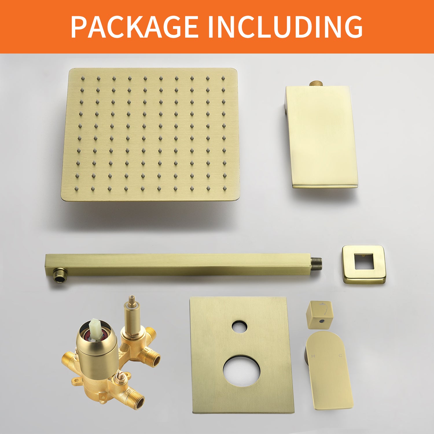 10 inch Tub Shower Faucst Set Shower System with Waterfall Tub Spout Shower Faucet Set Trim Kit with Rough in Valve Shower Tub Kit