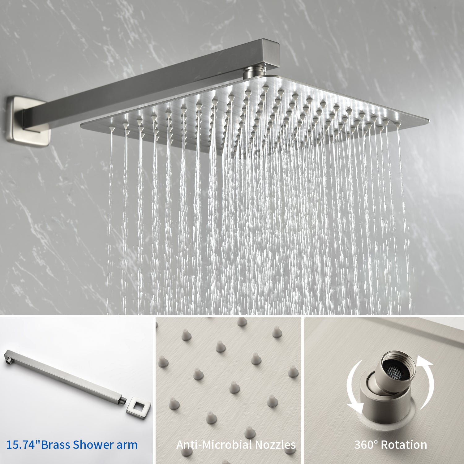 10 inch Tub Shower Faucst Set Shower System with Waterfall Tub Spout Shower Faucet Set Trim Kit with Rough in Valve Shower Tub Kit