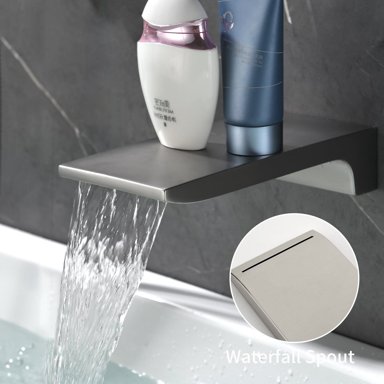 10 inch Tub Shower Faucst Set Shower System with Waterfall Tub Spout Shower Faucet Set Trim Kit with Rough in Valve Shower Tub Kit