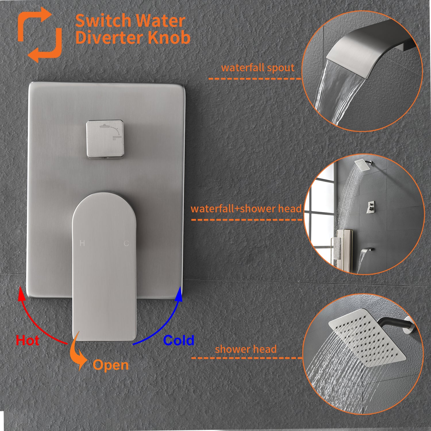Tub Spout Tub and Shower Valve Trim Kit Shower System All Metal Shower Fixtures Wall Mount