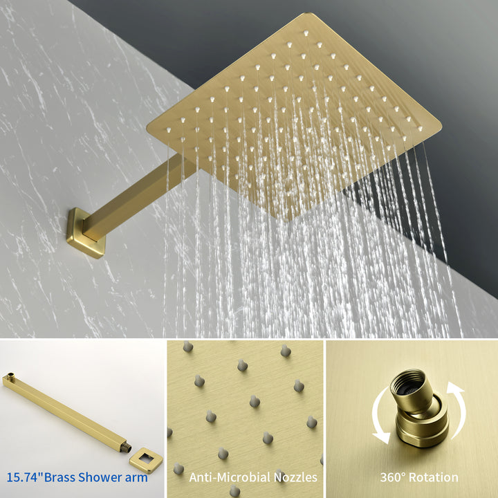 10 inch Tub Spout Shower Tub Kit with Rough-in Valve Tub Shower System Wall Mounted Shower Fixtures