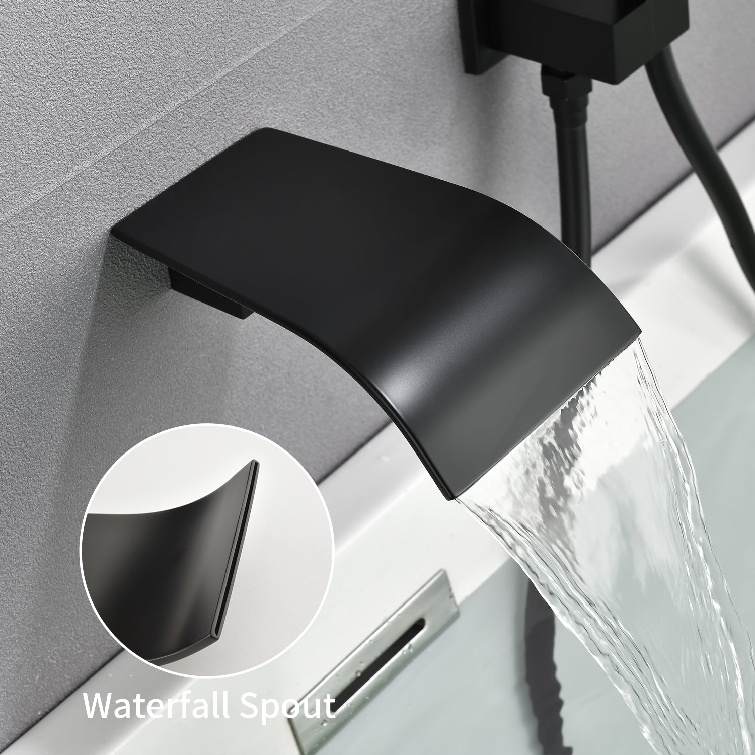 Wall Mount Single-Handle 3-Spray Tub and Shower Faucet with Handheld Shower Head