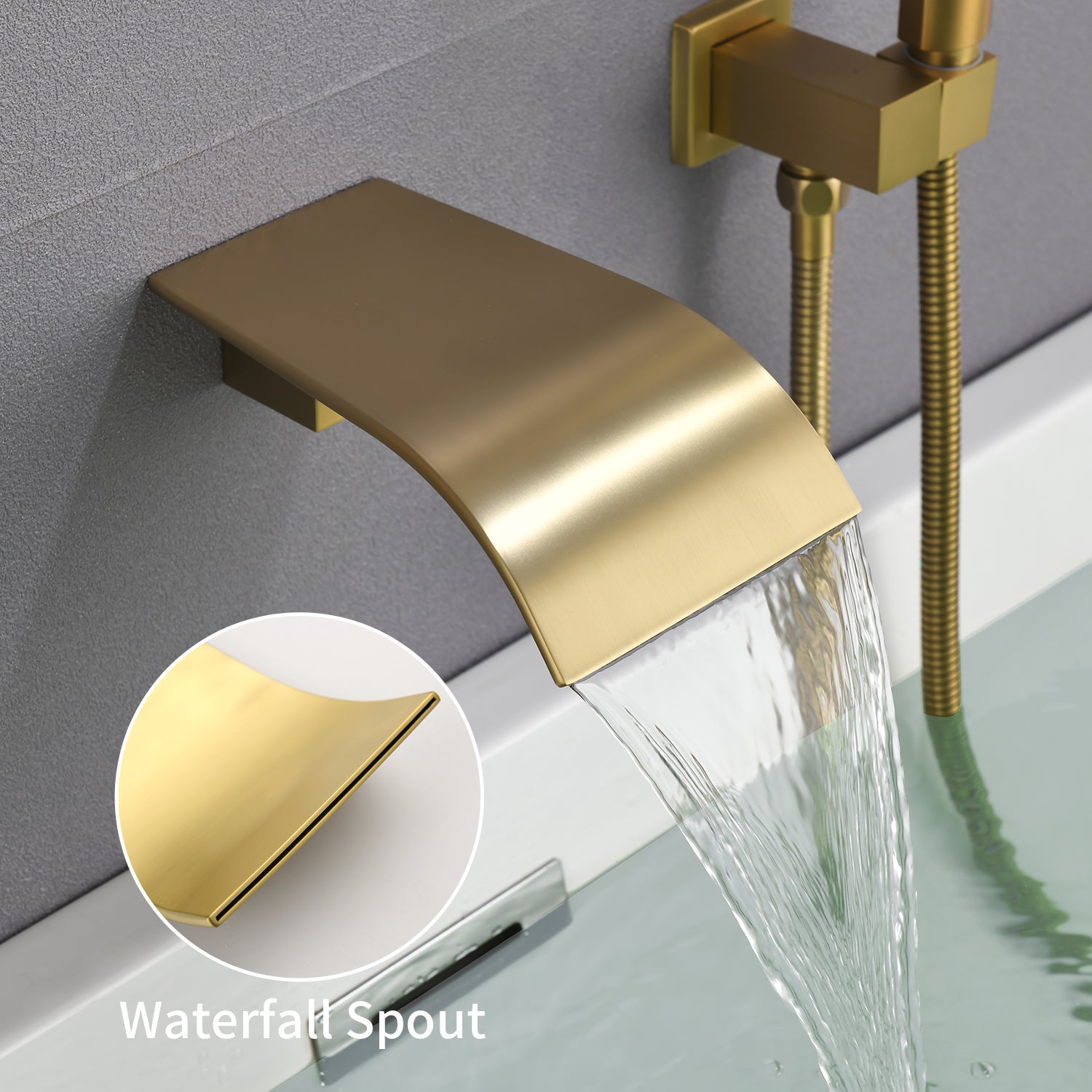 Wall Mount Single-Handle 3-Spray Tub and Shower Faucet with Handheld Shower Head