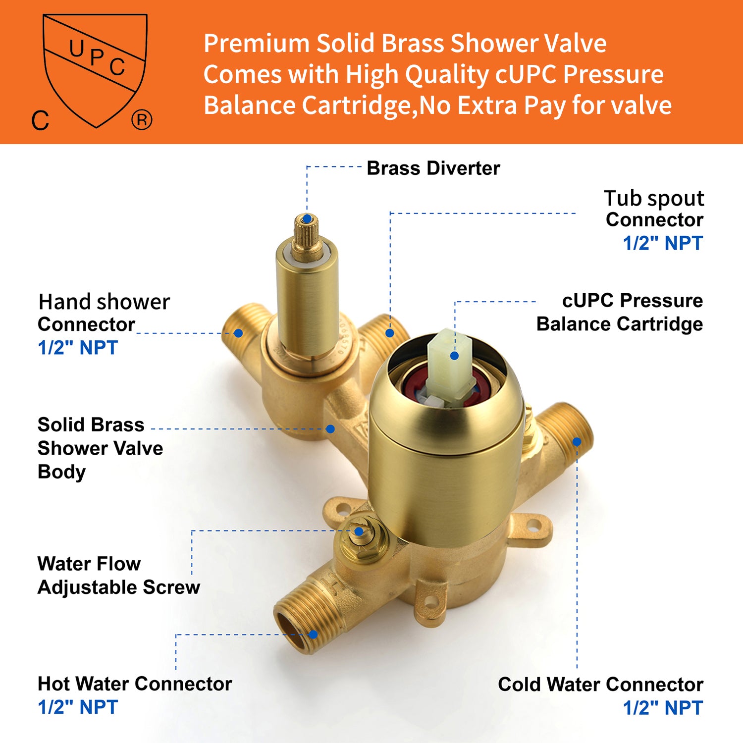 Wall Mount Single-Handle 3-Spray Tub and Shower Faucet with Handheld Shower Head