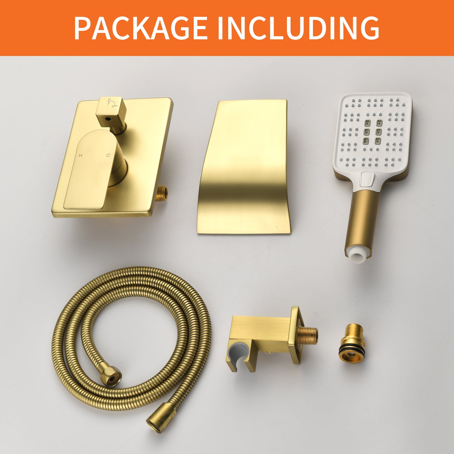 Wall Mount Single-Handle 3-Spray Tub and Shower Faucet with Handheld Shower Head