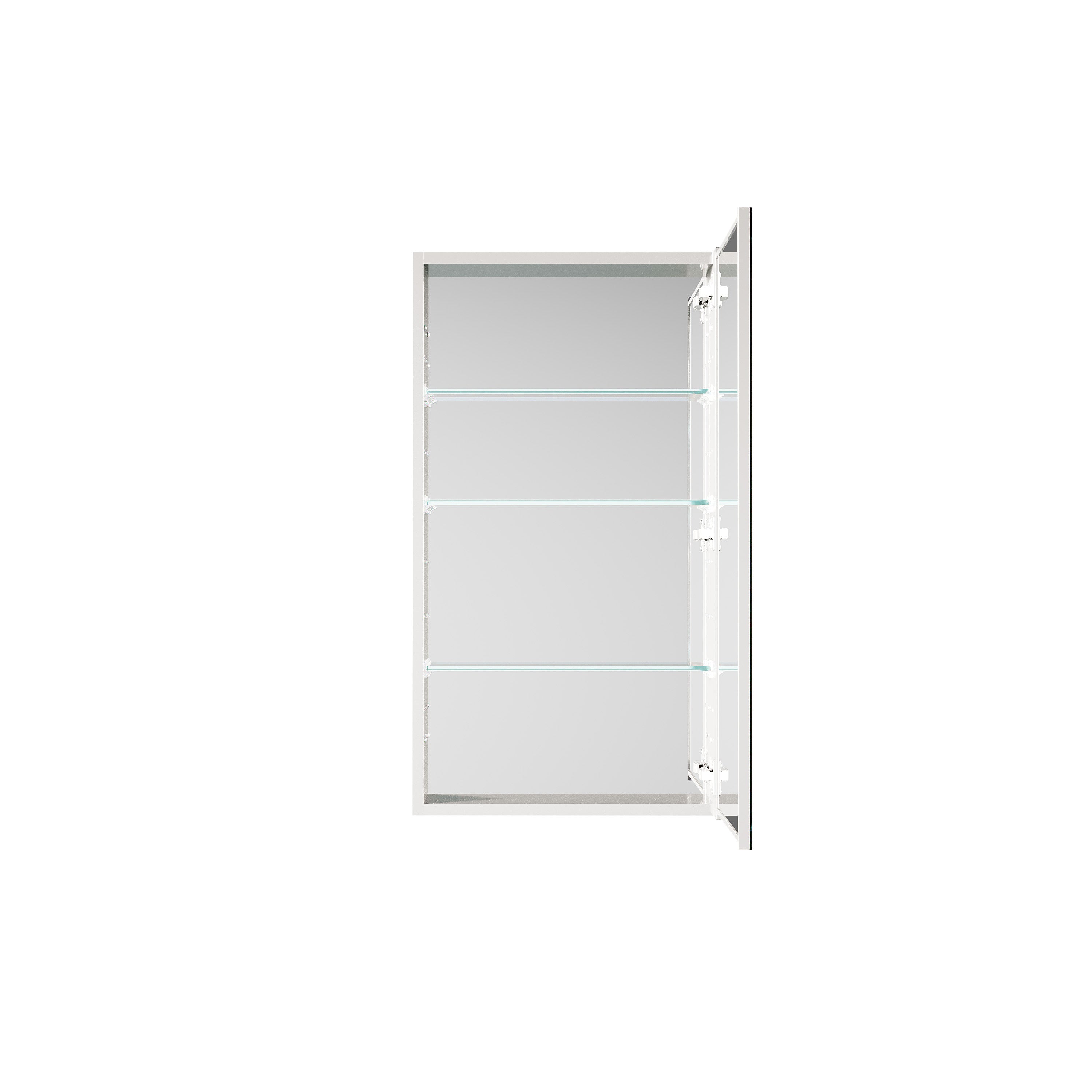 20 in. ×36 in. Copper-Free Tri-Views Mirror Medicine Cabinet, Recessed/Surface Mount and Right Swing Door