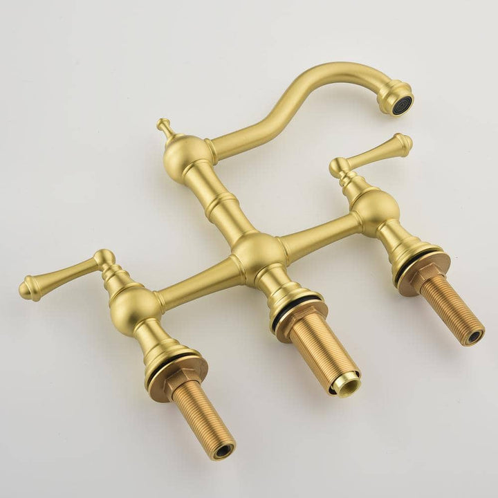 8 inch Centerset Bridge Kitchen Faucet with Brass Side Sprayer