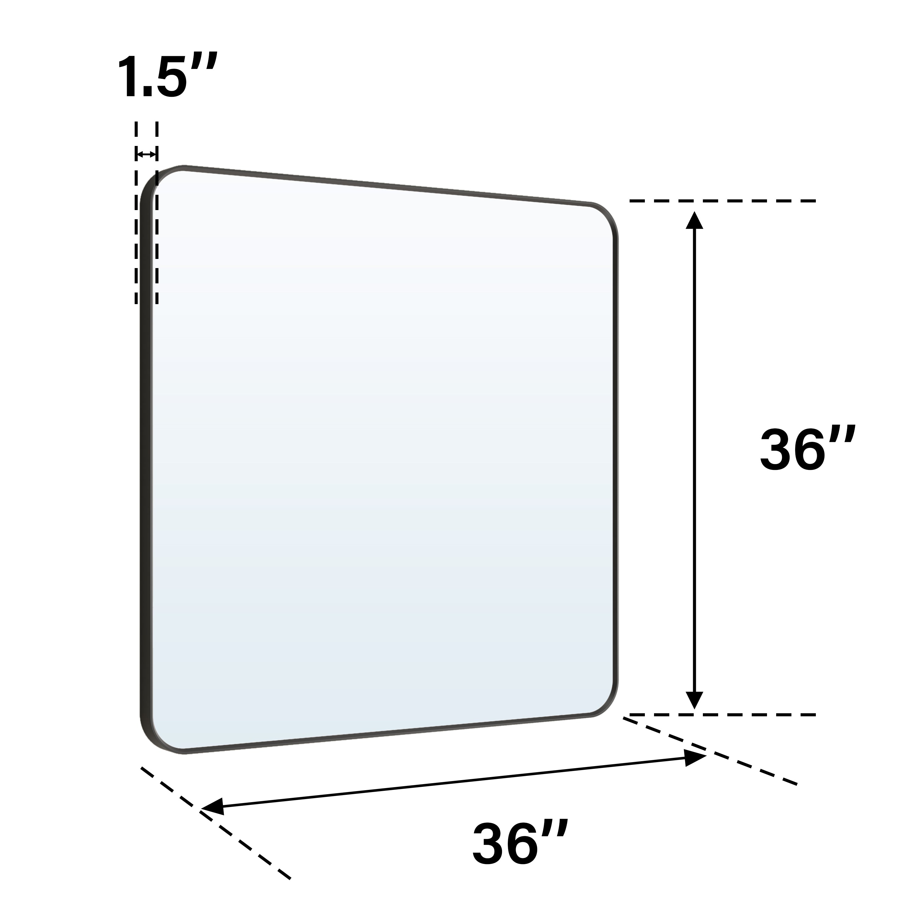 36-in W x 36-in H Black Rectangular Framed Bathroom Vanity Mirror