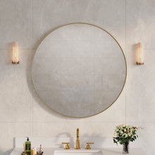 36 in. W x 36 in. H Modern Bathroom Mirror Round Framed Aluminum Wall Mirror Brushed Gold