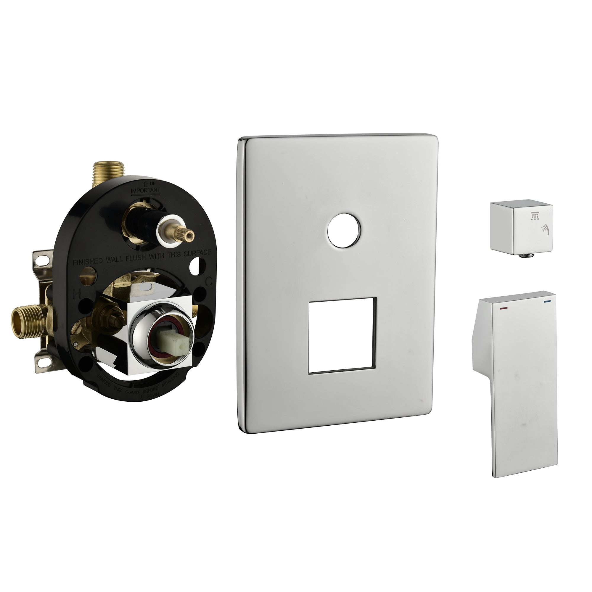 12-in Rain Shower Head Wall Mount Dual Head Built-In DT Shower System with 2-way Diverter Valve Included