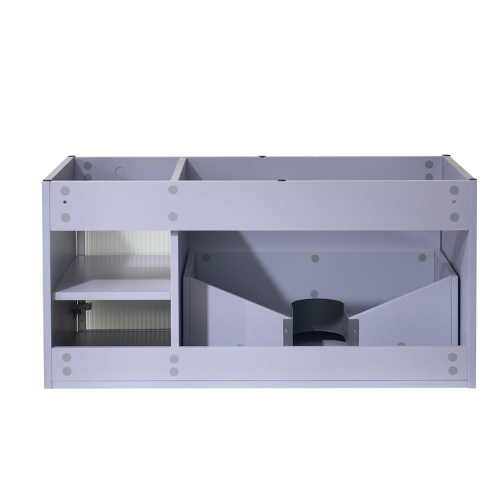 40 in. Modern Style Floating Bathroom Vanity in Lavender with White Quartz Vanity Top with White Sink