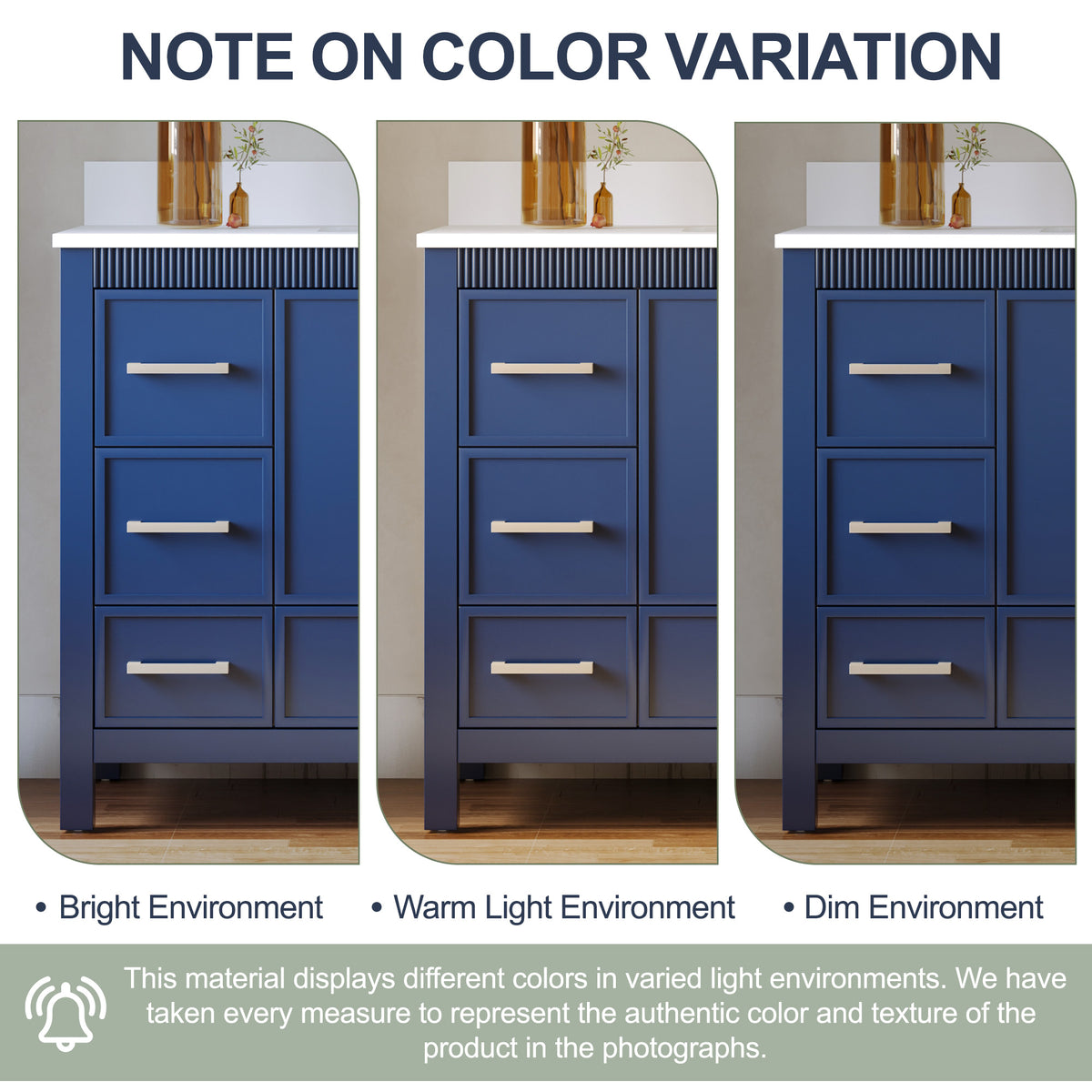 48 Inch Freestanding Solid Wood Bathroom Vanity with Fluted Molding, Pure White Quartz Countertop, Navy Blue