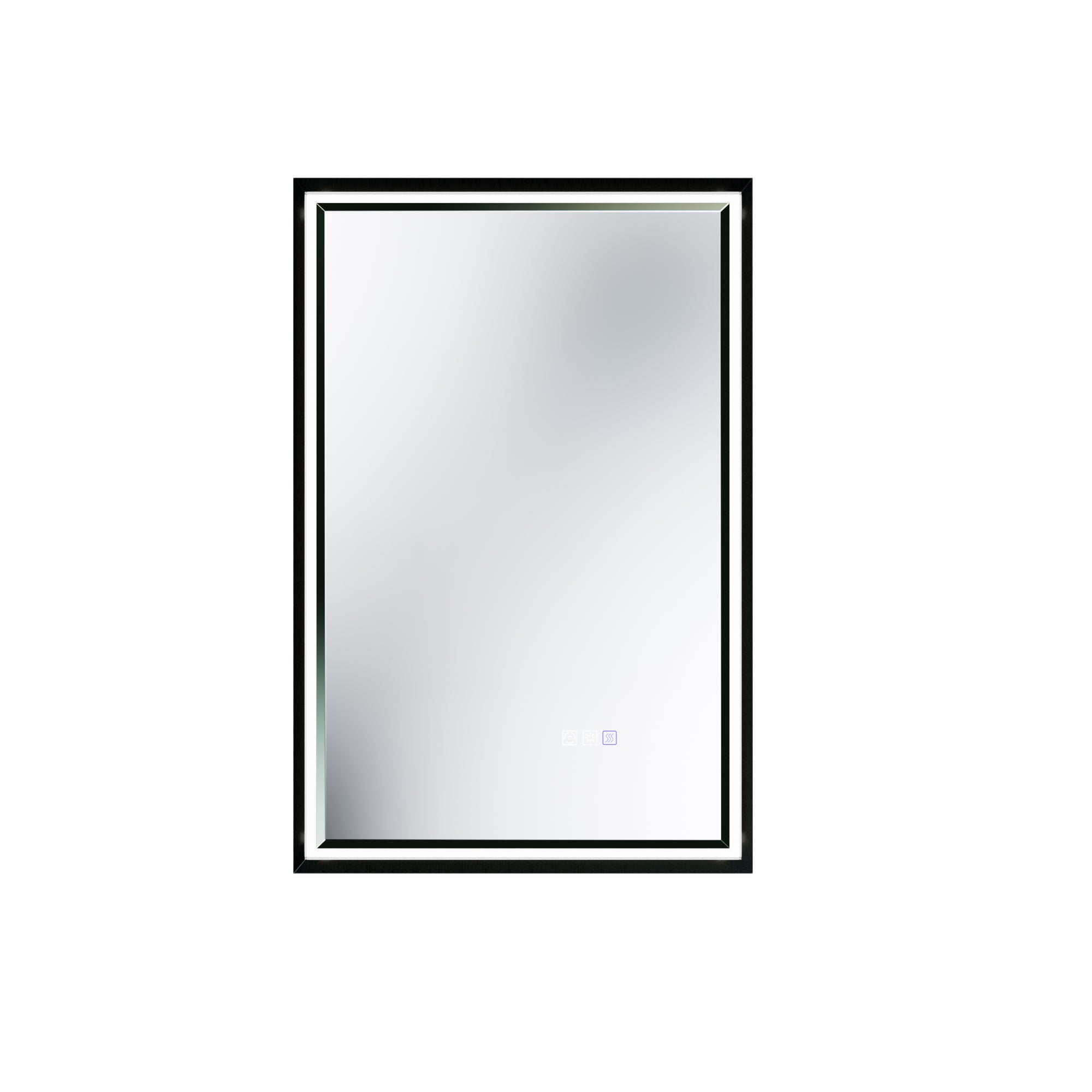 22 in. W x 34 in. Aluminum Framed LED Bathroom Mirror - Anti-Fog, Dimmable, Smart Memory, Matte Black
