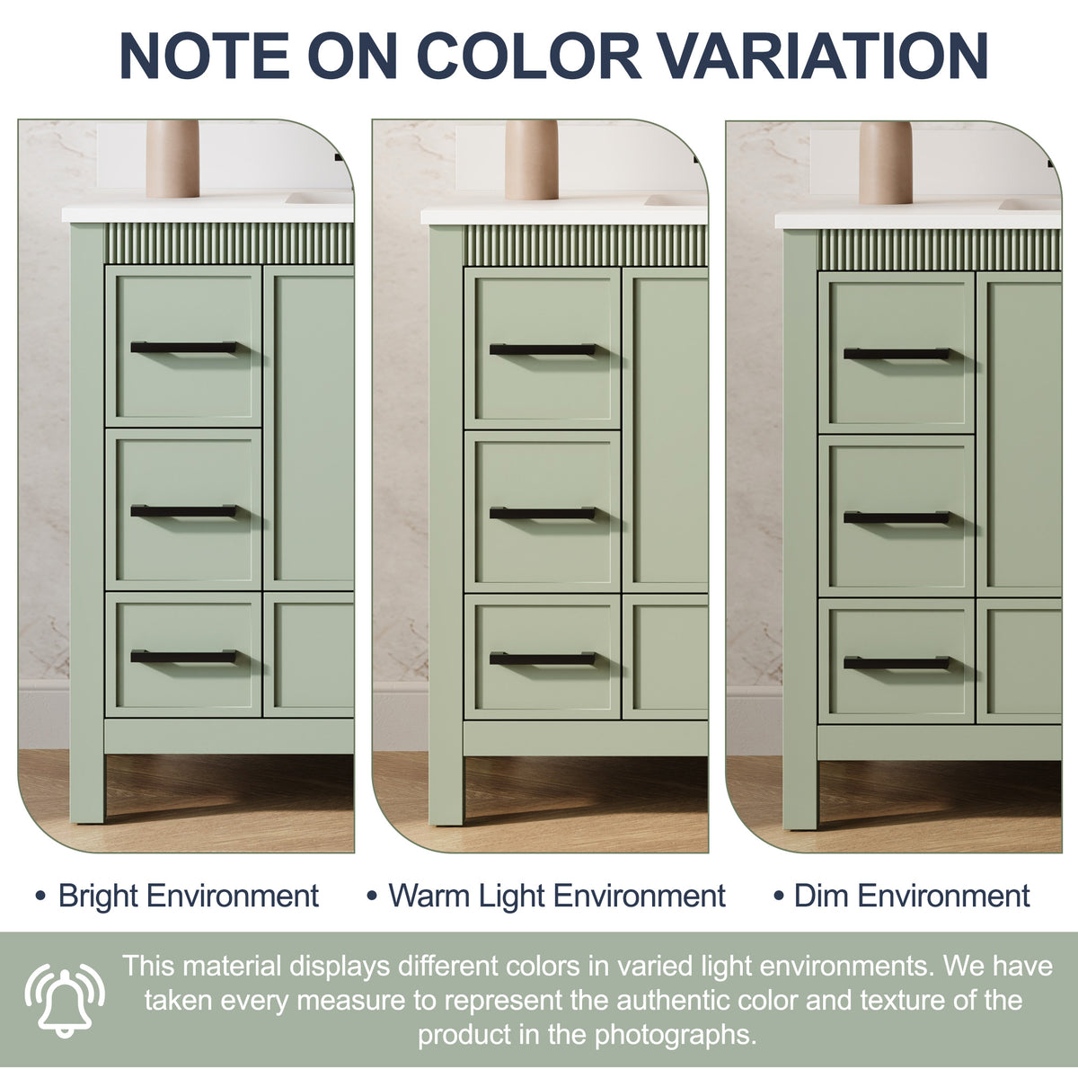 42 Inch Freestanding Solid Wood Bathroom Vanity with Fluted Molding, Pure White Quartz Countertop, SAGE GREEN