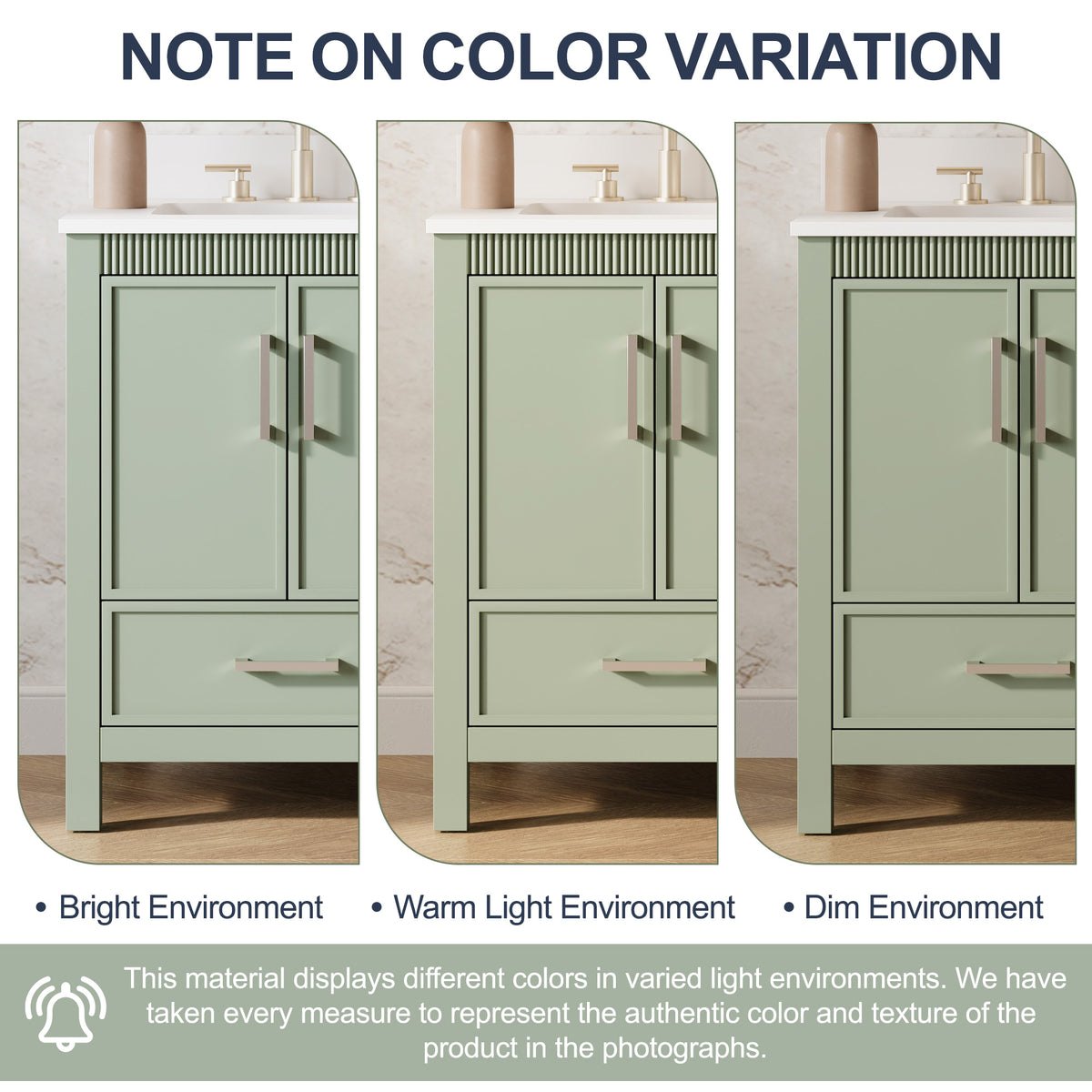 36 Inch Freestanding Solid Wood Bathroom Vanity with Fluted Molding, Pure White Quartz Countertop, SAGE GREEN