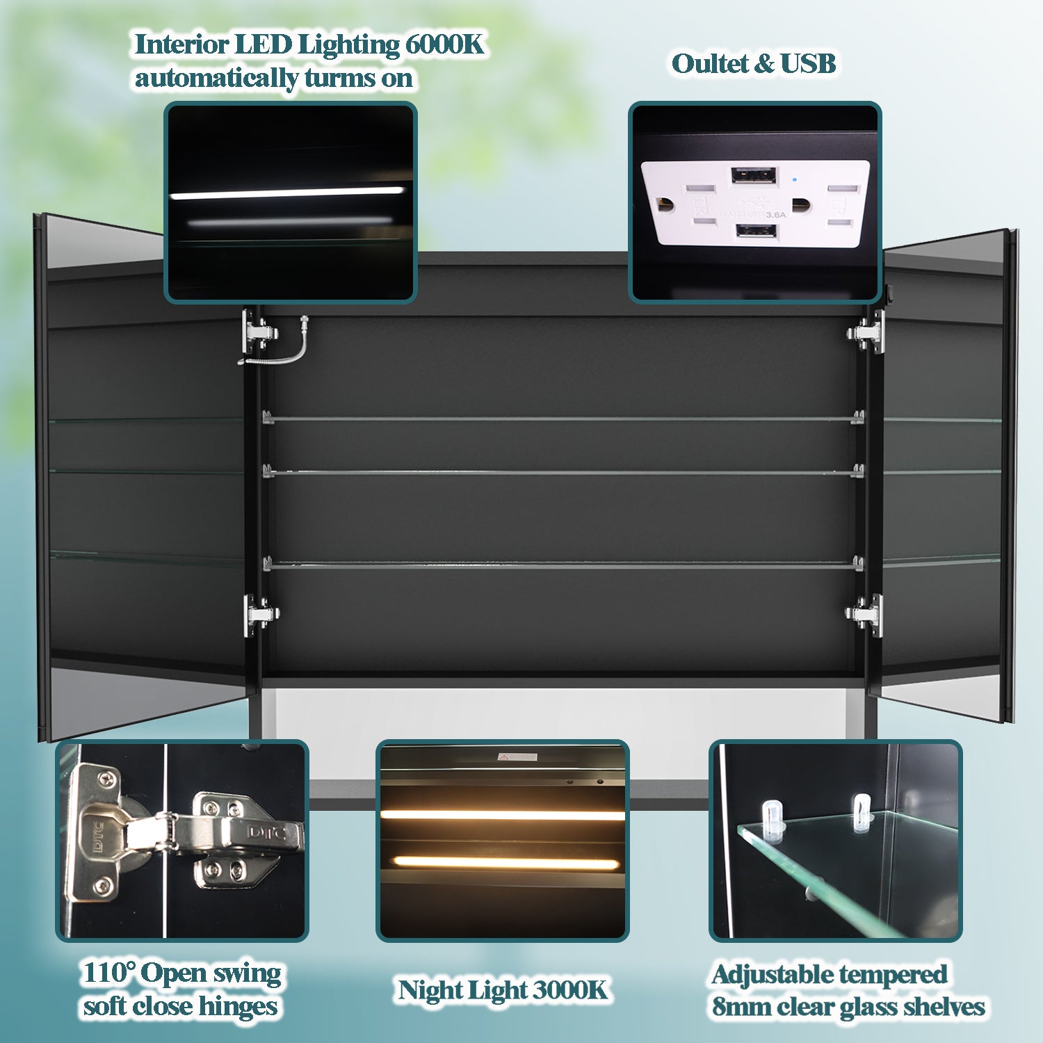 medicine cabinet with led light