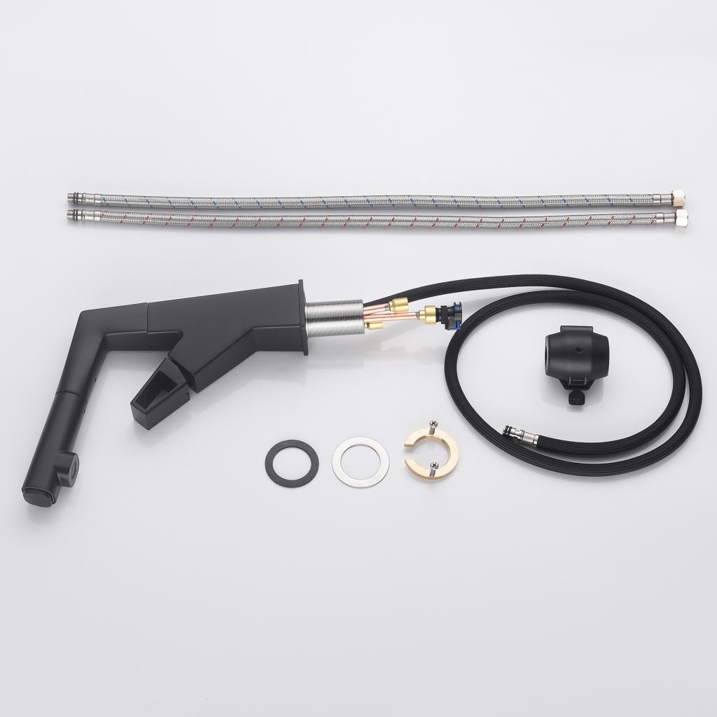 Liftable Bathroom Faucet with Pull Out Sprayer Dual Mode Single Handle Basin Faucet