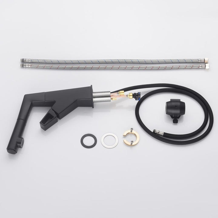 Liftable Bathroom Faucet with Pull Out Sprayer Dual Mode Single Handle Basin Faucet