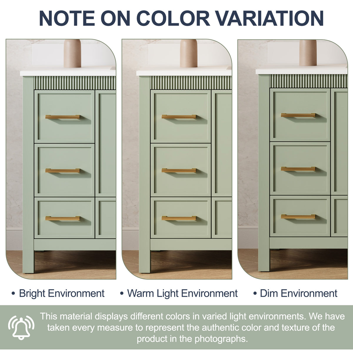 48 Inch Freestanding Solid Wood Bathroom Vanity with Fluted Molding, Pure White Quartz Countertop, SAGE GREEN