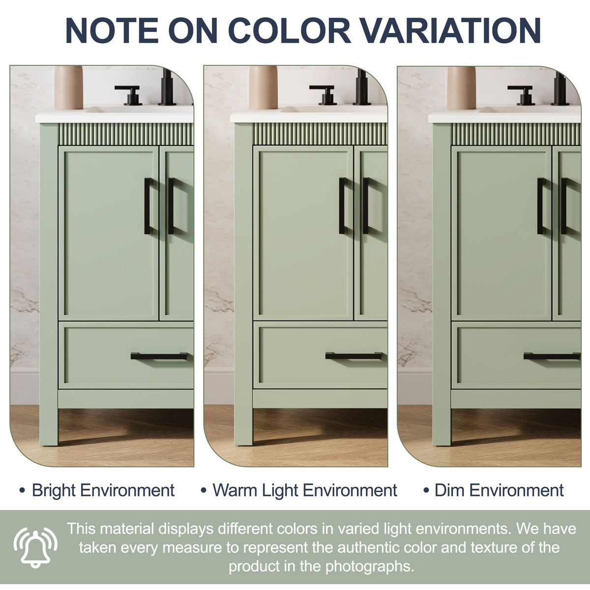 36 Inch Freestanding Solid Wood Bathroom Vanity with Fluted Molding, Pure White Quartz Countertop, SAGE GREEN
