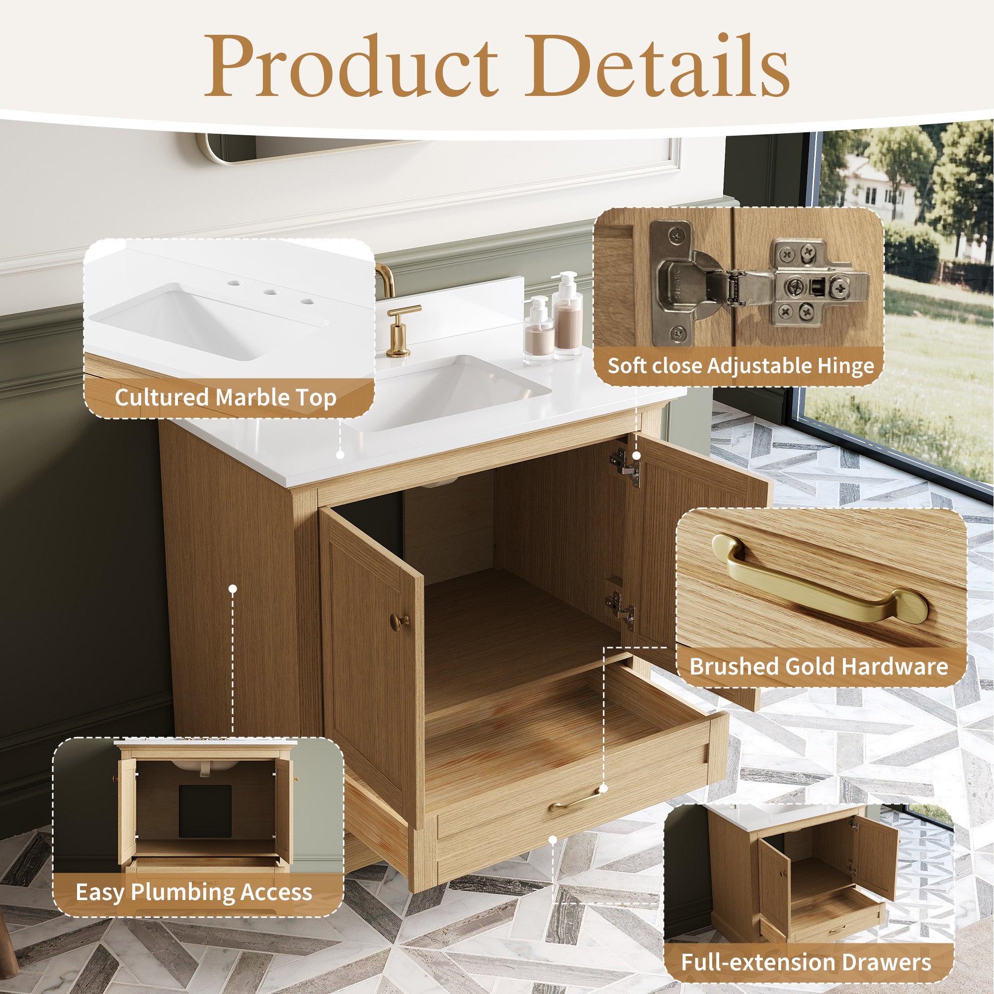 #Handle Color_Brushed Gold