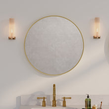 24 in. W x 24 in. H Modern Bathroom Mirror Round Framed Aluminum Wall Mirror Brushed Gold