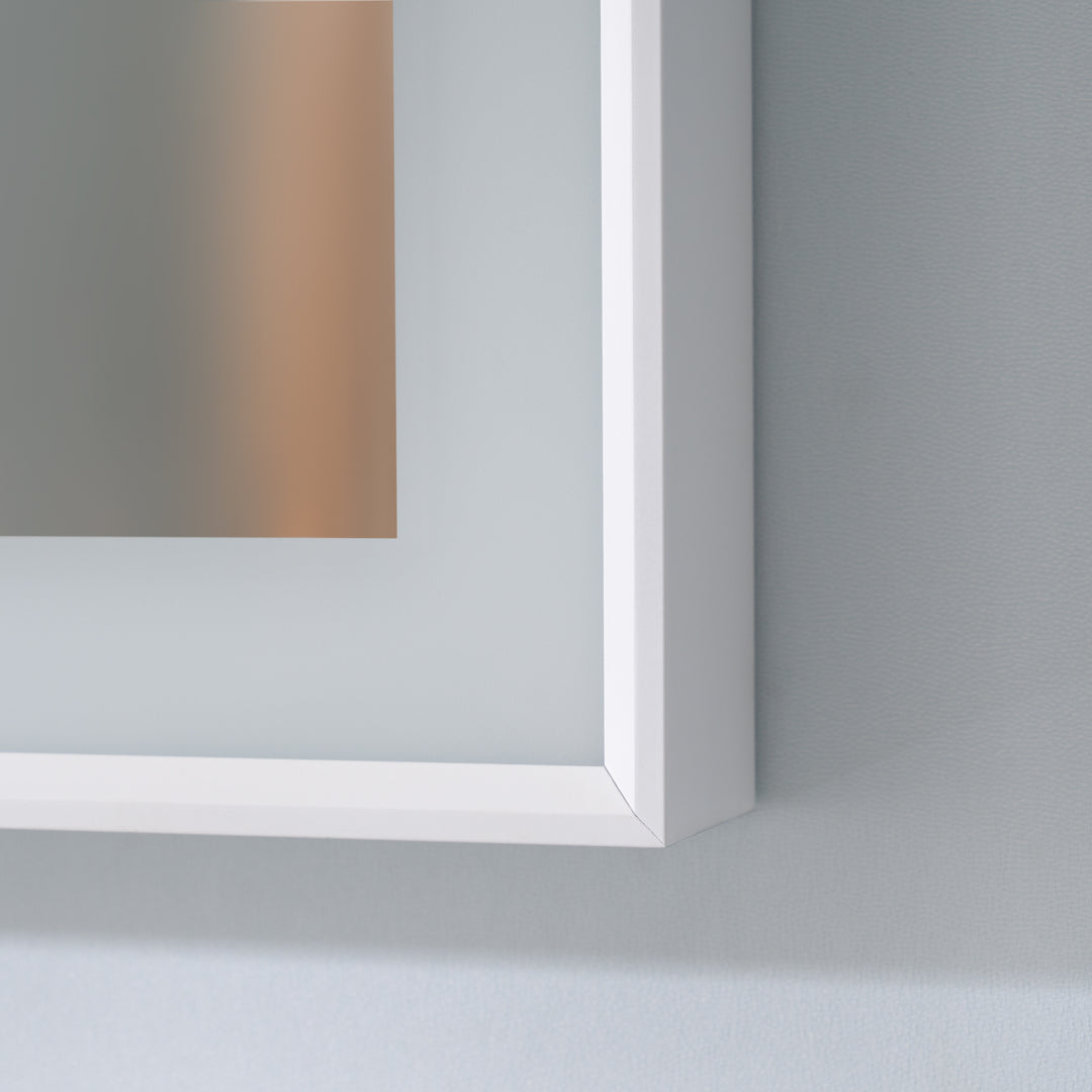 72 in. W x 36 in. H Rectangular Aluminum Framed LED Wall Mount Anti-Fog Modern Decorative Bathroom Vanity Mirror in White