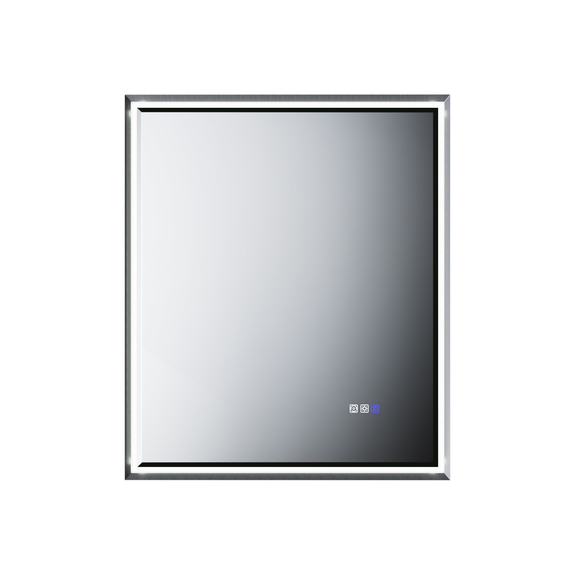 30 in. W x 36 in. Aluminum Framed LED Bathroom Mirror - Anti-Fog, Dimmable, Smart Memory, Brushed Nickel