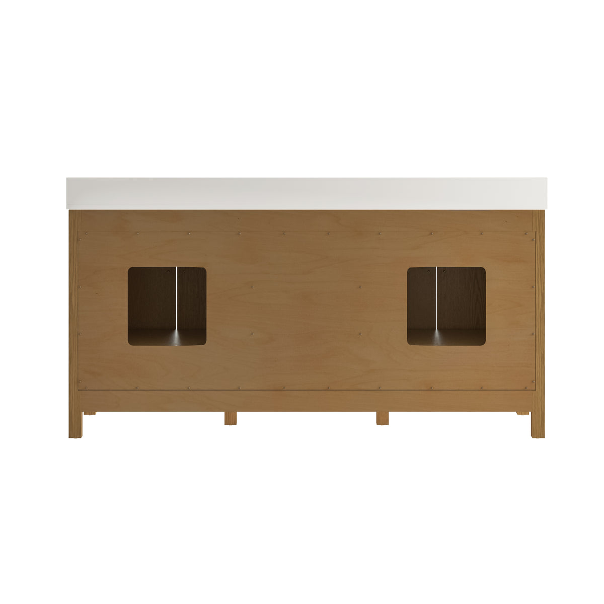 72 Inch Freestanding Solid Wood Bathroom Vanity with Pure White Quartz Countertop, 4 Soft-Close Doors & 5 Dovetail Drawers, Walnut