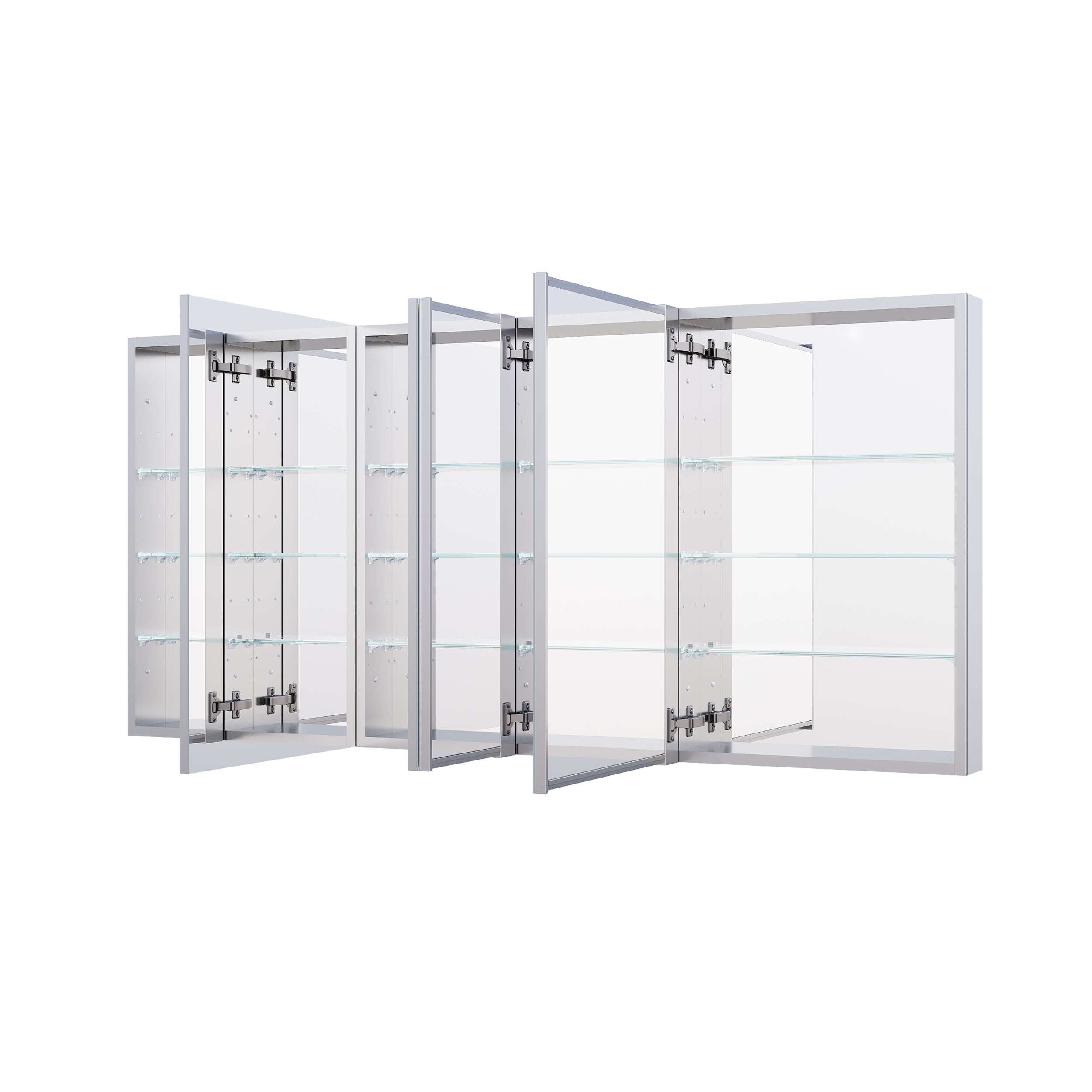 64 in.×32 in.H Copper-Free Mirror Medicine Cabinet with Soft-Close Blum® Hinges and 4 Doors