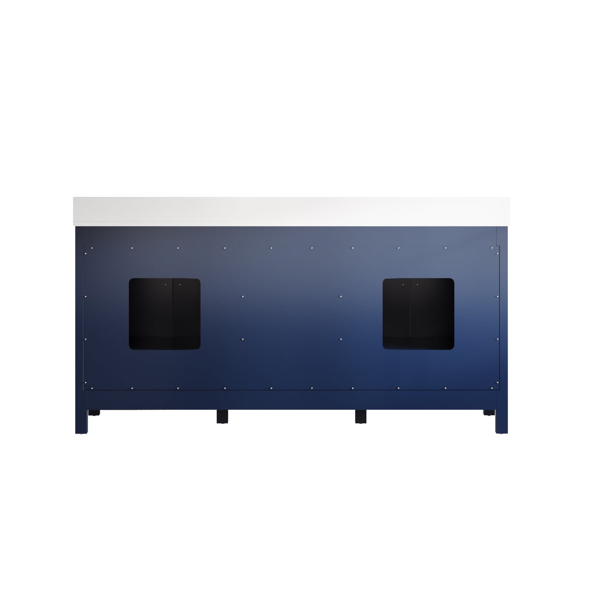 72 Inch Freestanding Solid Wood Bathroom Vanity with Pure White Quartz Countertop, 4 Soft-Close Doors & 5 Dovetail Drawers, Navy Blue